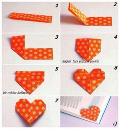 instructions to make an origami heart