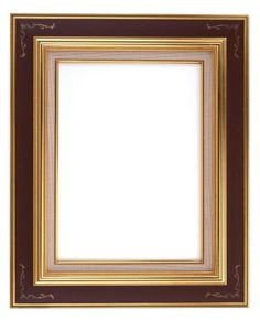 a gold and brown frame on a white background