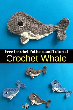 crochet pattern and instructions to make an adorable little whale toy for your child