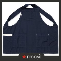 an apron with two pockets on the front, and one pocket at the back that says macy's