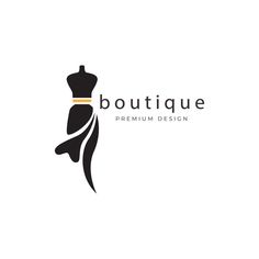 the logo for boutique, which is designed to look like a mannequin's torso