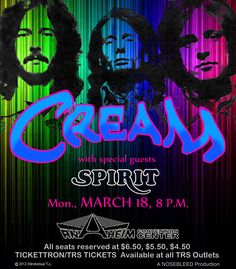 the poster for cream's concert