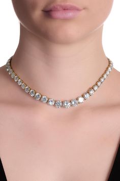 Diamond rivière necklace | Magnificent Jewels and Noble Jewels | Jewelry | Sotheby's Antique Coin Necklace, Pearl And Diamond Necklace, Antique Coins, Coin Necklace, Rock Crystal, Natural Pearls, Cultured Pearls, Brilliant Cut Diamond