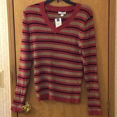 Nwt. Beautiful Striped Sweater. Very Soft. 80s Sweater, Sweater Fits, Red Sweater, Croft & Barrow, Striped Sweater, Red Sweaters, Colorful Sweaters, Just Go, Dream Closet