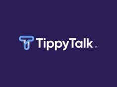 the tipy talk logo on a purple background with blue and white letters that say it is