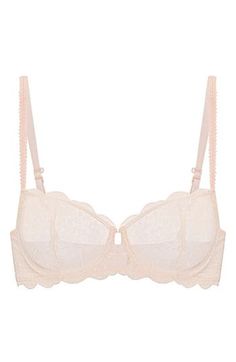 Designed in France, this dreamy lace bra offers divine comfort and a flattering shape with supportive underwire and an inner tulle sling. Back J-hook converts straps to racerback 75% polyamide, 25% elastane Hand wash, dry flat Imported Full Coverage Lace Nursing Bra With Delicate Lace, Feminine Lace With Built-in Bra, Full Cup Lace Nursing Bra With Lace Closure, Elegant Full Cup Bra With Delicate Straps, Fitted Lace Nursing Bra With Delicate Lace, Feminine Full Coverage Lace Bra, Lace Nursing Bra With Removable Pads, Delicate Fitted Bra With Delicate Straps, Feminine Full Coverage Bra With Lace Closure