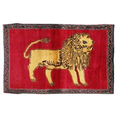 a rug with a lion on it