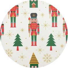 a christmas pattern with nutcrackers and trees