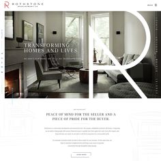 the homepage for an interior design firm