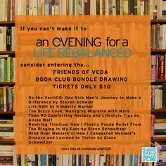 an evening for a book club with bookshelves in the background and a sign that reads, if you can't make it to an evening for a the bballiang