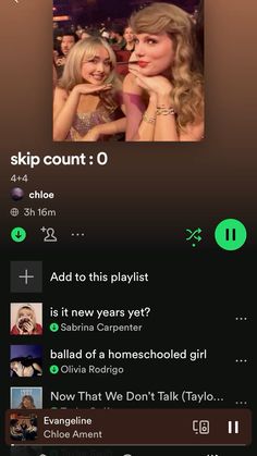 an iphone screen with the text, skip count 0 and then click to playlist