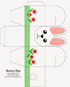 the bunny box is cut out and ready to be made into an adorable animal toy