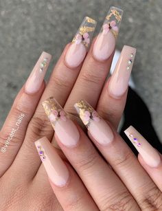 Acrylic Nails Nude, Milky Nails, Nagel Tips, Cute Acrylic Nail Designs, Butterfly Nail