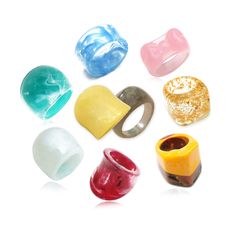 PRICES MAY VARY. High Quality Material: These retro chunky rings are made of premium quality resin and acrylic, each ring is carefully polished and processed. Durable, smooth, comfortable, lightweight. Trendy rings: Colorful acrylic rings are in variety of colors and styles,including chunky plastic rings,resin colorful rings. Knuckle rings will make you stand out from the crowd and get lots of compliments. Muti-Ring Size: Stackable Resin Ring Sets is between about 6 and 17 and it can fit each fi Trendy Plastic Ring Jewelry, Trendy Resin Ring Jewelry, Trendy Resin Ring, Trendy Multicolor Plastic Rings, Trendy Multicolor Resin Rings, Trendy Plastic Rings As Gifts, Trendy Multicolor Open Ring Jewelry, Rings Acrylic, Rings Resin