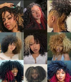 Different Hair Dye Styles Curly Hair, Hair Colors For 4c Hair, Curly Hair Afro Hairstyles, Colored Hair Ideas For Black Women, Red Hair Dye Ideas Black Women, Mixed Curly Hair Dye Ideas, Different Color Hair Ideas Black Women, Natural Colored Hair For Black Women, Died Hairstyles Hair Dye Curly