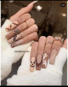 Pin on Nails Maquillage Yeux Cut Crease, Horror Nails, Halloween Acrylic, Nagellack Trends, Fall Acrylic Nails, Dope Nail Designs