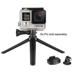 the gopro hero tripod is on top of a tripod with a camera attached to it