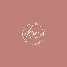 the logo for benny & ezera is shown in white on a pink background