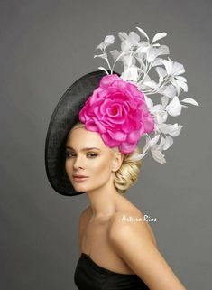 kentucky derby hat with Silk rose and feathers, Hand made in USA Wedding Guest Hat, Wedding Guest Fascinators, Kentucky Derby Outfit, Wedding Hats For Guests, Classy Hats