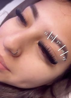 Volume Set With Bottom Lashes, Lashes With Numbers, Lashes Numbers, Eyelash Extensions Styles With Numbers, Baddie Eyelash Extensions, Lash Extensions Sizes, Lash Numbers, Vacation Lashes, Eyelash Extensions Mapping Styles