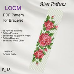 a cross stitch bookmark with pink roses on it and the words, loom