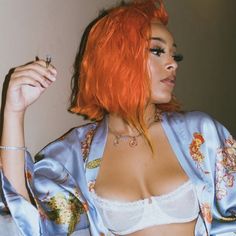 Doja Cat Red Hair, Doja Cat Red, Orange Icon, Cat Orange, Best Music Artists, Orange Icons:), Cat Icon, Female Rappers