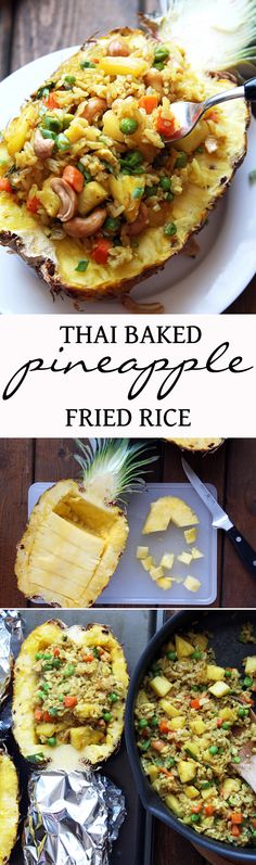 thai baked pineapple fried rice is an easy and delicious side dish that's ready in less than 30 minutes