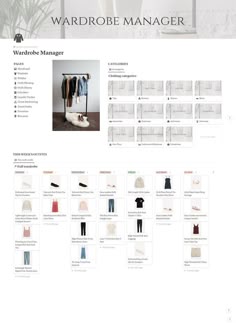 the website for wardrobe manager is displayed