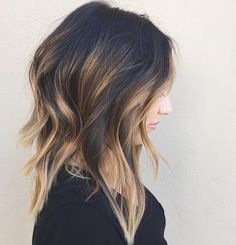 Brunette Ombre, Brunette Balayage, Ombré Hair, Ombre Hair Color, Short Hairstyle, Long Wavy Hair, Haircuts For Fine Hair