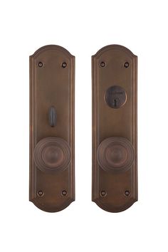 an image of two door handles with knobs