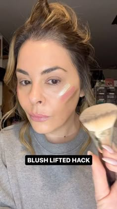 Blush And Highlighter Look, How To Apply Blush And Highlighter, Applying Cream Blush, Bronzer And Blush Placement, Applying Blush For Older Women, Ogee Makeup Tutorial, How To Apply Highlighter, Erica Taylor Makeup, Contour Blush Highlight