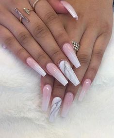 The best cute pink and white marble nails, including white marble nail art designs, ombre pink marble nails, white marble nail designs, marble nails coffin long, cute marble nails DIY and marble nails acrylic coffin long. #marblenails #whitemarblenails #marblenaildesigns #marblenailart #marblenailartdesigns #marblenailscoffin #coffinnails #whitemarblenaildesigns#whitecoffinnails#whiteacrylicnails #pinkmarblenails Stars Nails, Coffin Nails Matte, Pink Ombre Nails, Ombre Acrylic Nails, Nails 2022, Coffin Nails Long