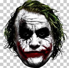 the joker's face with green hair and red eyes is shown on a transparent background