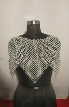 Aluminum Chainmail 10 mm Butted | Crop Top New Zig Zag Costume | eBay Chainmail Wedding Dress, Chainmail Top Outfit, Chainmail Aesthetic, How To Make Chainmail, Chain Maille Patterns Tutorials, Crochet Chainmail, Chainmail Accessories, Chainmail Outfit, Knight Chainmail