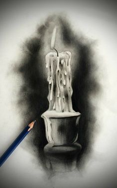 Candle Art Drawing, Candle Drawing, Candle Tattoo, Tattoo Old School, Charcoal Art, Painting Art Lesson