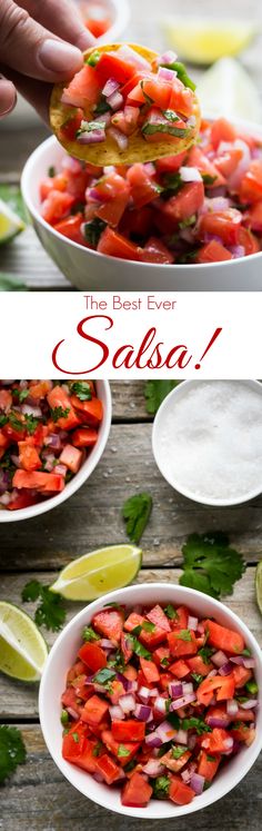 the best ever salsa recipe is made with fresh tomatoes, onions and cilantro