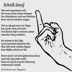 a drawing of a hand making the v sign with german text below it and an image of a person's finger pointing up