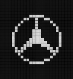 An easy pixel art template logo of the vehicle company Mercedes Benz. Mercedes Pixel Art, Pixel Art Cars Logo, Car Logo Pixel Art, F1 Pixel Art, Car Pixel Art, Pixel Art Logo, Pixel Art Animals, Pixel Car, Mercedes Logo