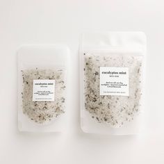 Help your customers create a luxurious spa-like experience in the comfort of their own home. Whether they are needing a great night of sleep or some calm and comfort in times of stress, we are here to help! Enjoy a moment of self-care with our Eucalyptus Mint Bath Salts! No synthetic fragrance, dyes or preservatives. Made from pure ingredients and essential oils! Choose from our 2oz (1 bath) or 4oz (2 baths) size. PACKET MEASUREMENTS: 2oz - 3" x 5" 4oz - 4" x 6" To Use: Enjoy desired amount (start with a few scoops) in warm bath water. For maximum benefits, soak for at least 20 minutes. ***As with all bath and body products, use caution with sensitive skin if you don’t know how you’ll react with particular ingredients. Do not use if you are allergic to any of the listed ingredients. Always Floral Bath Salts, Dried Botanicals, Natural Bath Salts, Salt Bath, Bath Fizzers, Spearmint Essential Oil, Detox Bath, Essential Oils Bath, Essential Oil Roller Bottle