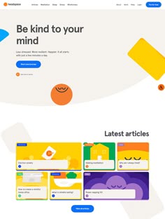 an image of a website page with the words'be kind to your mind '