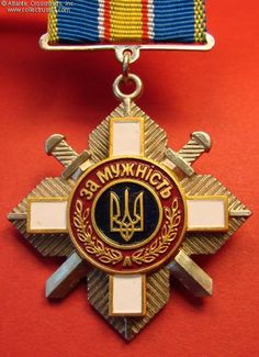 an award medal is displayed on a red background