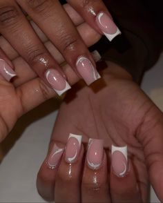 White Tip Acrylic Nails, Tapered Square Nails, Colored Acrylic Nails, White Acrylic Nails, Girly Acrylic Nails, Work Nails, French Tip Acrylic Nails, Her Nails, French Acrylic Nails