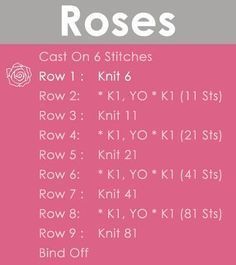 the instructions for how to sew roses on a pink background with text overlay