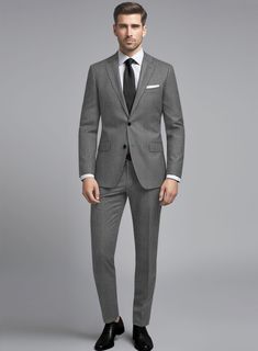 Experience the perfect fusion of taste and excellence by donning our Cavalry Twill Gray Wool  Suit, guaranteed to provide a sharp and distinguished profile. Handcrafted from a blend of wool fibers, this suit envelops you in a refined gray hue with a solid finish, offering versatility and comfort to elevate your lifestyle. Whether you're attending a wedding, embarking on a formal daytime excursion, or simply looking to enhance your style, this suit is the ideal choice for infusing sartorial elega Dark Grey Groom Suit, Dark Grey Blazer Outfit Men, Dark Grey Blazer Outfit, Grey Suit Combinations, Grey Mens Suit, Interview Suits, Formal Attire For Men, Grey Suit Wedding, Grey Suit Men