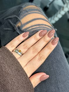 This color is the perfect shade of brownish, nudish, all season fit gorgeous nails 🤍 Toxic Products, Stunning Nails, Diy Designs, September Nails, Subtle Nails, Casual Nails, Soft Nails, Trim Nails, Neutral Nails