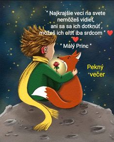 a painting of a girl hugging a fox on the moon with a quote about love