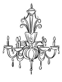 an old fashioned chandelier with candles on the bottom, vintage line drawing or engraving illustration