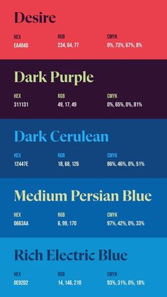 the different font styles and colors for each type of poster or book cover, including blue, red, green, pink, purple