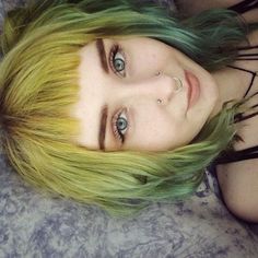 Colourful Hair, Yellow Hair, Pastel Hair, Grunge Hair, Dream Hair, Green Hair, Ombre Hair, Hair Dos