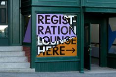 there is a sign in the window that says register ratton lounge here - please